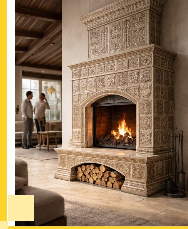 Купить изразцовый камин в Александрове от 267775 р. | ЭриданЛкн