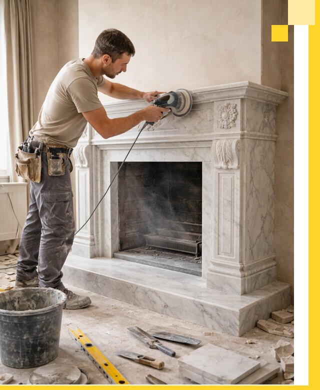 Изготовление и установка мраморных каминов в Александрове под ключ