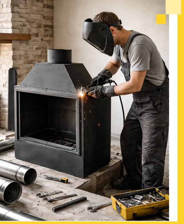 Продажа и установка металлических каминов в Александрове под ключ