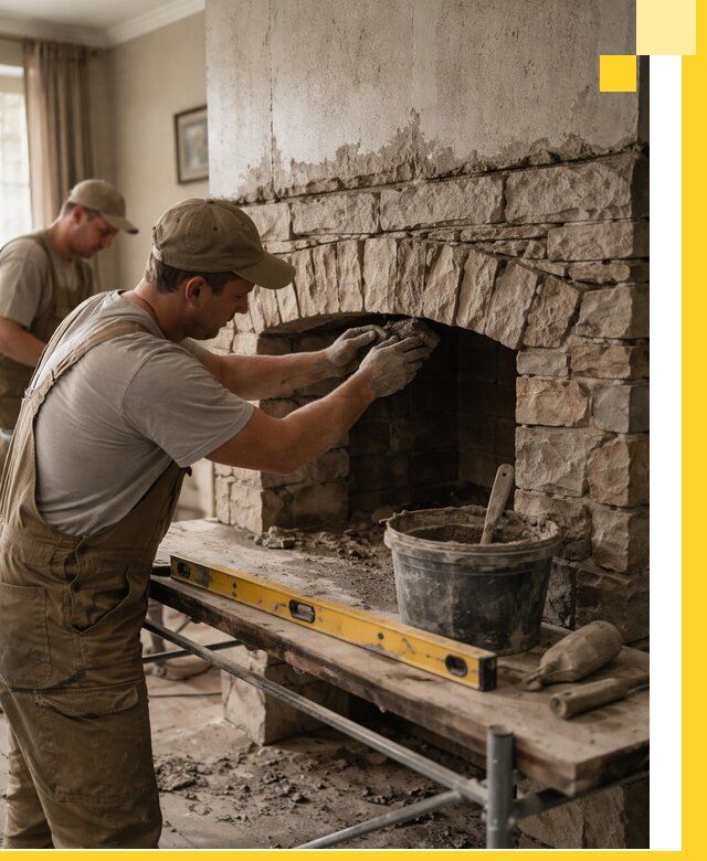 Изготовление каминов под ключ в Александрове, монтаж и отделка