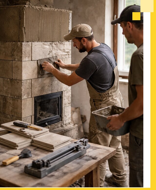 Профессиональная облицовка печей в Александрове: керамика и камень