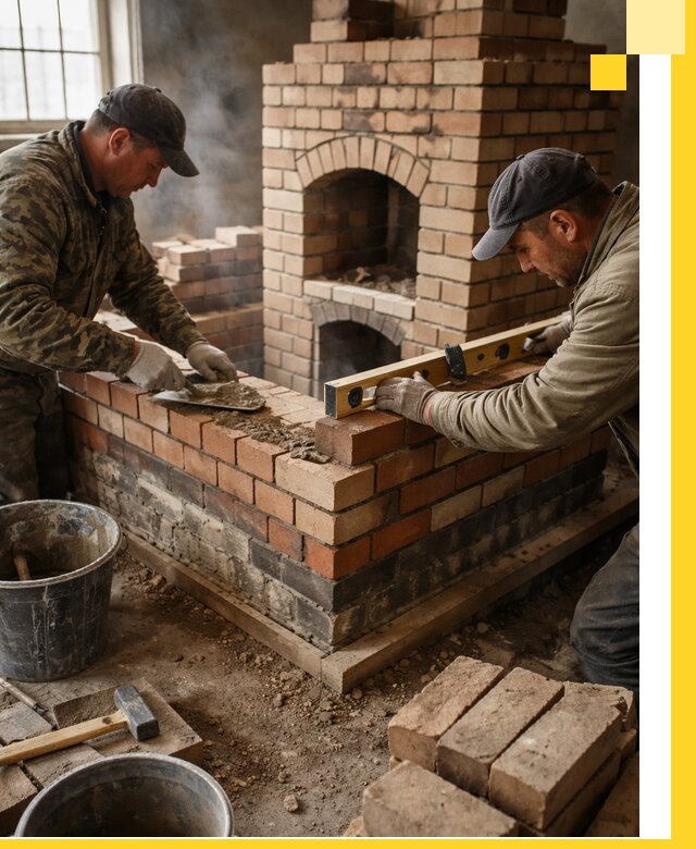 Изготовление и монтаж печей и каминов из кирпича в Александрове