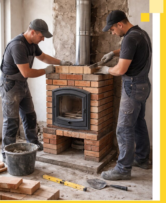 Монтаж печи камина под ключ в Александрове с гарантией и пусконаладкой