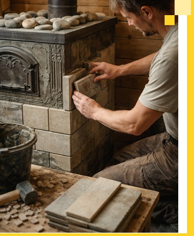 Облицовка банных печей в Александрове профессиональная отделка