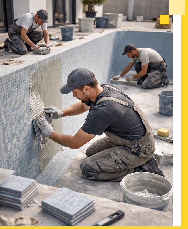 Облицовка бассейнов в Александрове плитка мозаика гидроизоляция