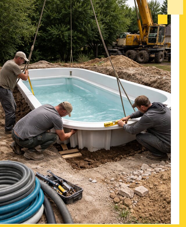 Установка и монтаж композитных бассейнов под ключ в Александрове