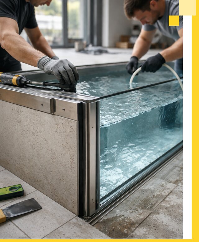 Проектирование и монтаж стеклянных бассейнов в Александрове