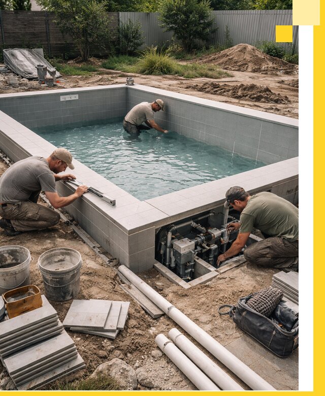 Строительство и монтаж бассейнов для дачи под ключ в Александрове