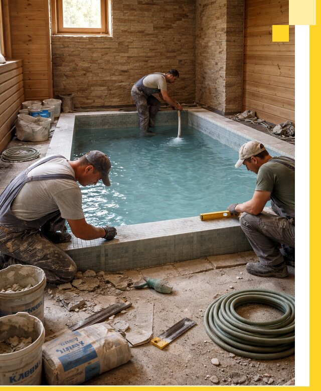 Проектирование и строительство бассейнов для бани в Александрове