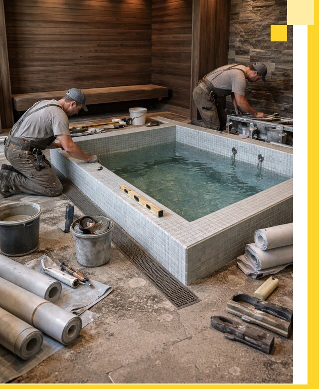 Установка и строительство бассейнов для сауны в Александрове