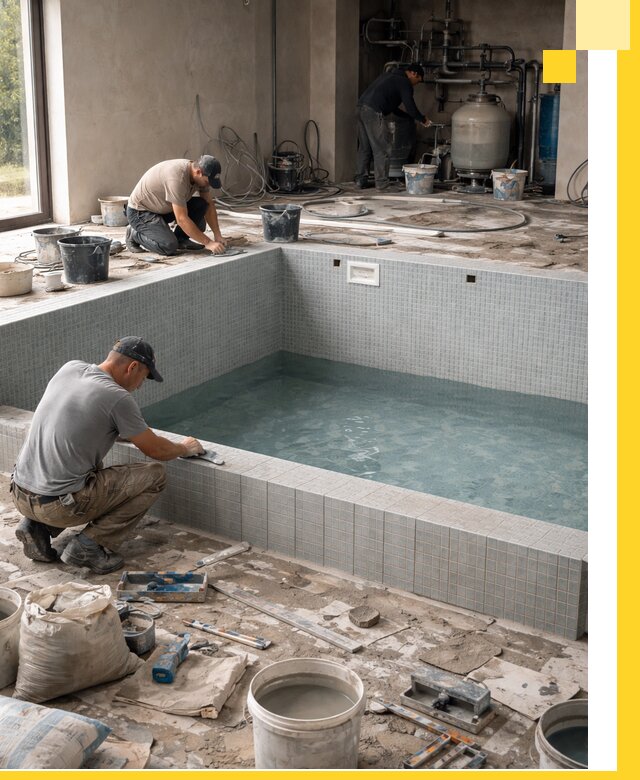 Строительство и монтаж бассейнов в помещении в Александрове