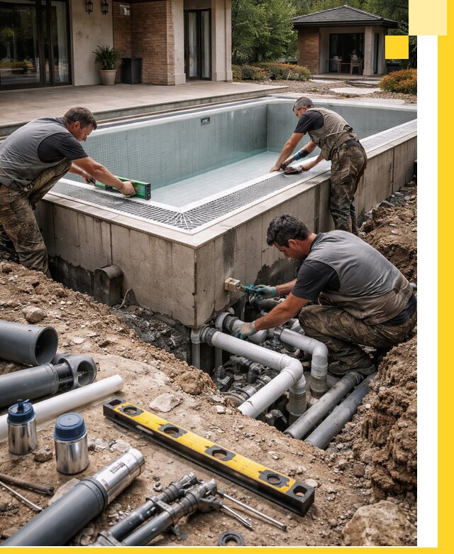 Строительство переливных бассейнов в Александрове под ключ