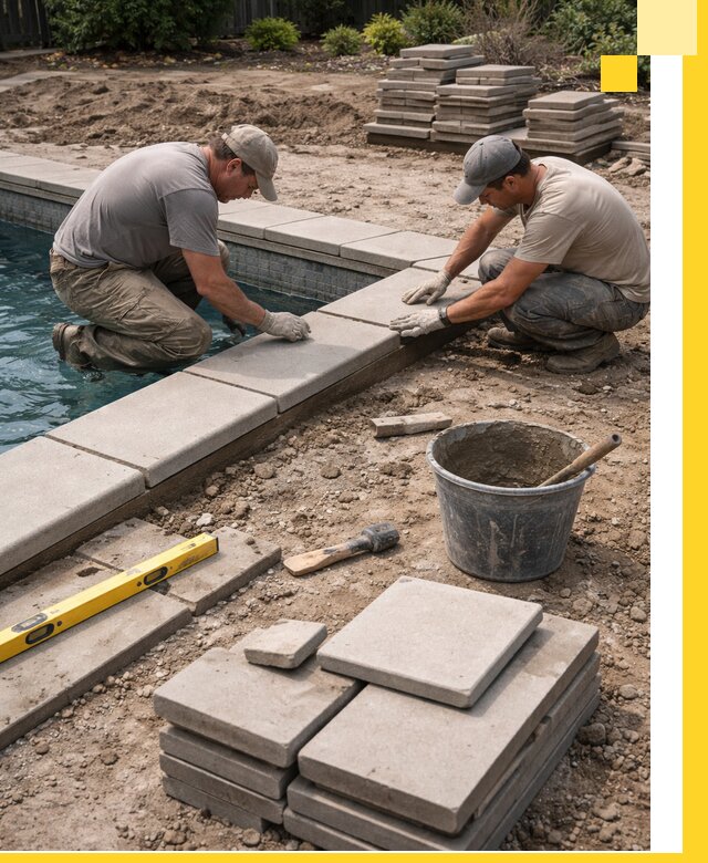 Установка и изготовление копингового камня для бассейнов в Александрове