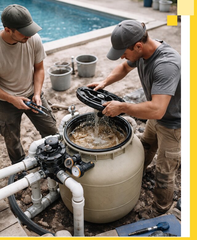 Установка и обслуживание песочных фильтров для бассейнов в Александрове