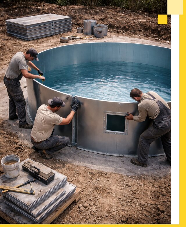 Круглые бассейны под ключ в Александрове проектирование и монтаж