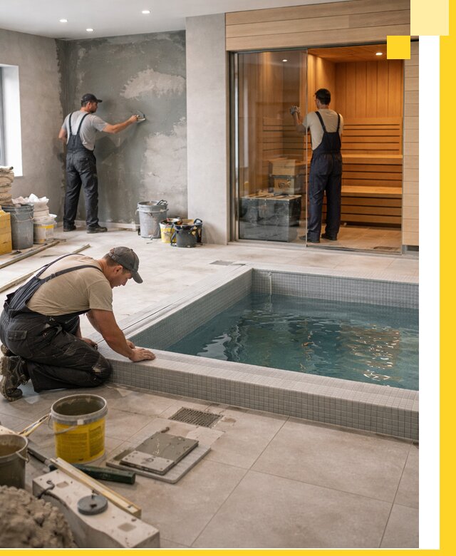 Проектирование и строительство сауны с бассейном в Александрове