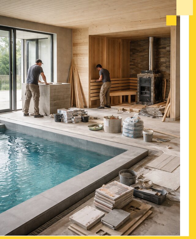 Проектирование и строительство бань с бассейном в Александрове