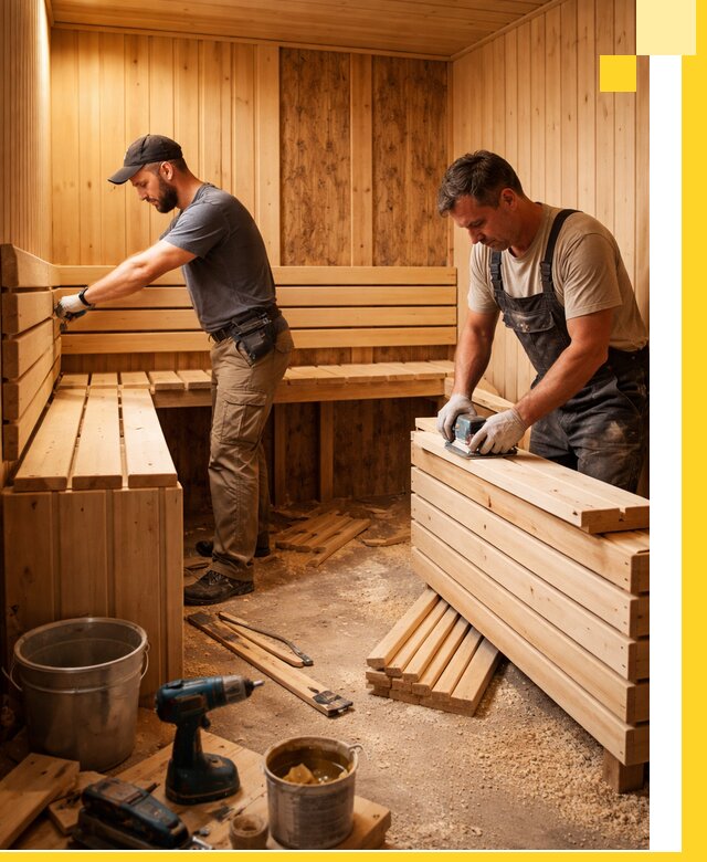 Профессиональный комплексный ремонт саун под ключ в Александрове
