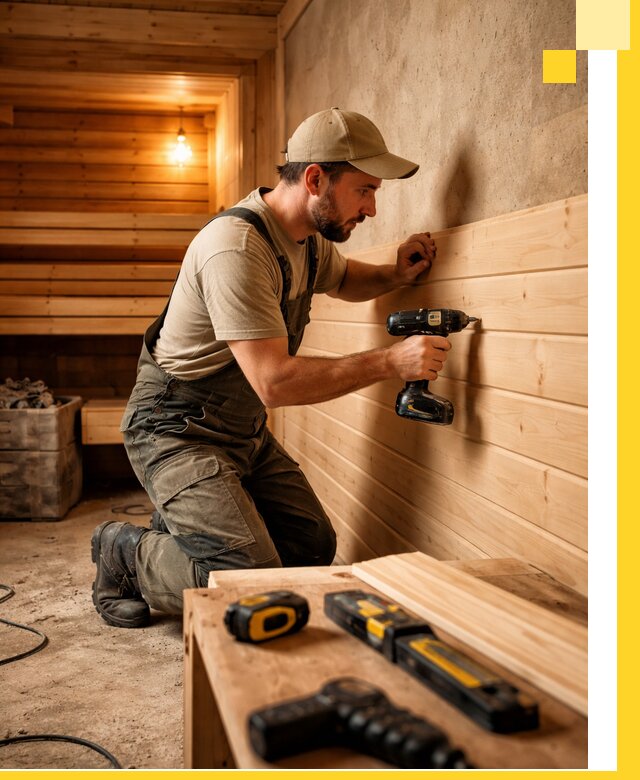 Профессиональная внутренняя отделка бани в Александрове под ключ