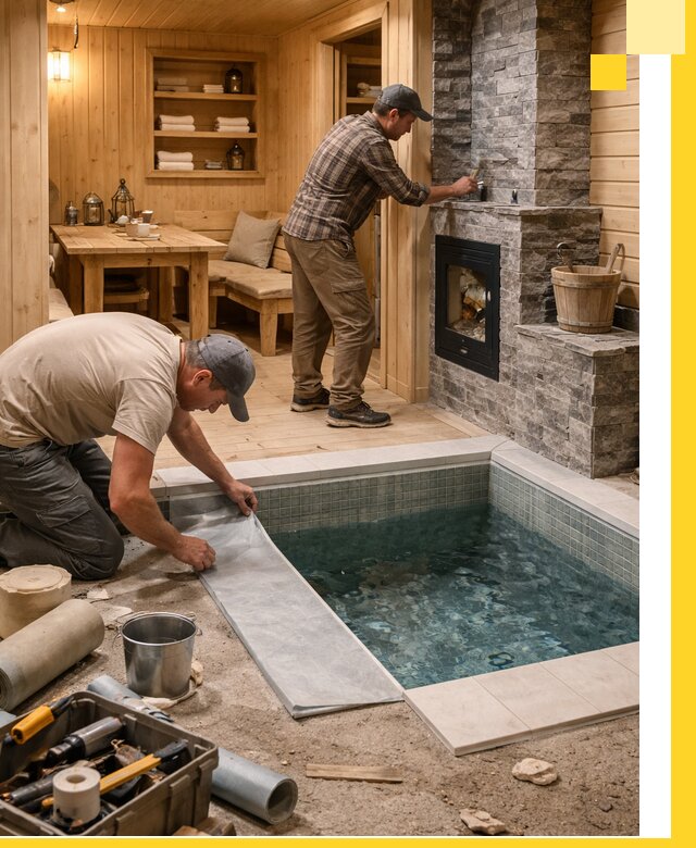 Строительство бань с комнатой отдыха под ключ в Александрове