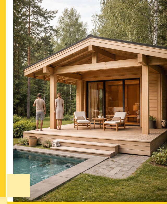 Бани с террасой под ключ в Александрове от 642660 р. | ЭриданЛкн