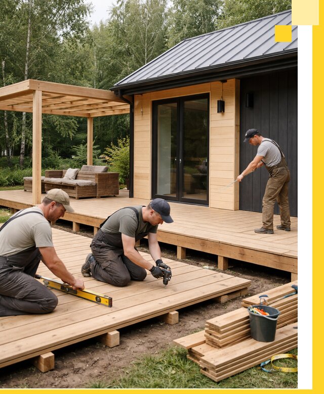 Строительство бань с террасой и бассейном под ключ в Александрове