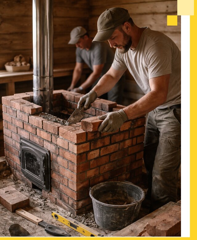 Кирпичные печи для бани под ключ в Александрове, проект и монтаж