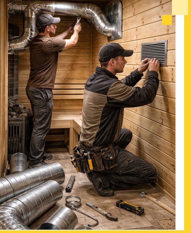 Проектирование и монтаж вентиляции бани в Александрове под ключ