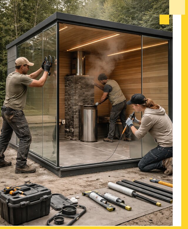 Проектирование и строительство стеклянных бань в Александрове